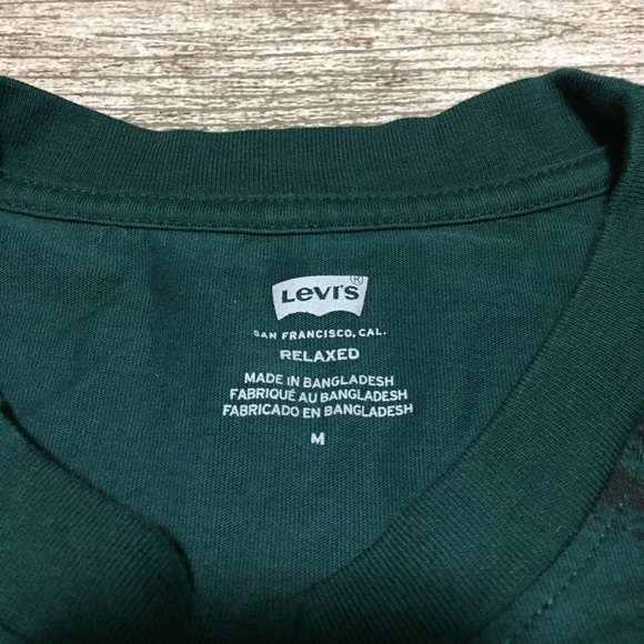 Levi’s Relaxed Fit Long Sleeve Shirt Men’s M Green Crewneck Casual - Picture 8 of 9